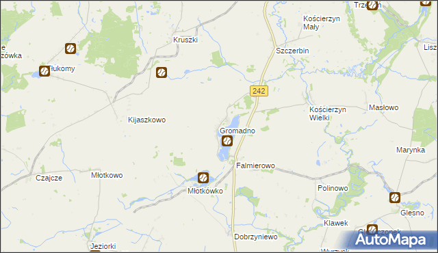 mapa Gromadno gmina Wyrzysk, Gromadno gmina Wyrzysk na mapie Targeo