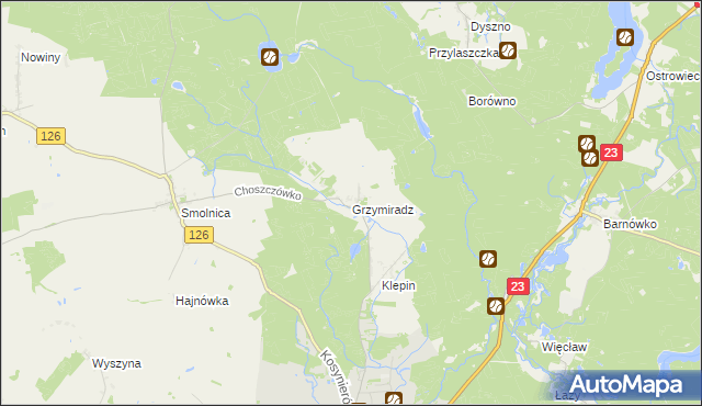 mapa Grzymiradz, Grzymiradz na mapie Targeo