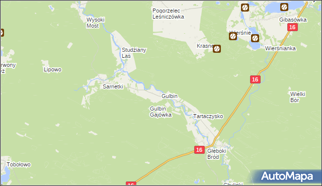 mapa Gulbin, Gulbin na mapie Targeo