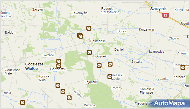 mapa Guzdek, Guzdek na mapie Targeo