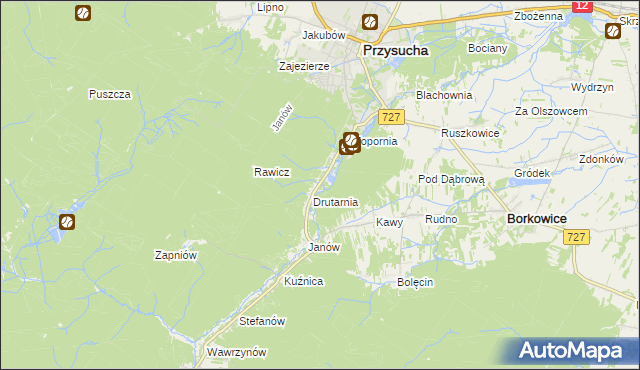mapa Gwarek, Gwarek na mapie Targeo