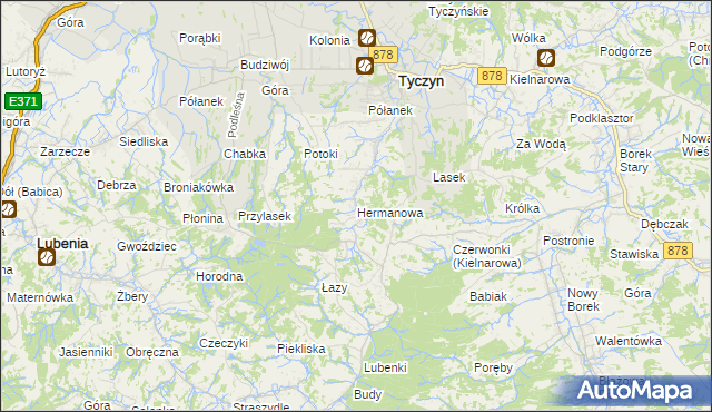 mapa Hermanowa, Hermanowa na mapie Targeo