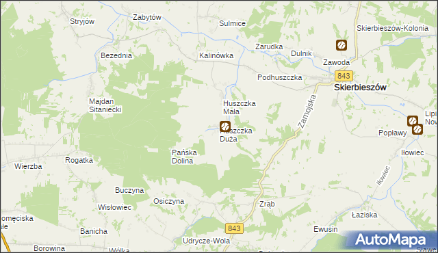 mapa Huszczka Duża, Huszczka Duża na mapie Targeo