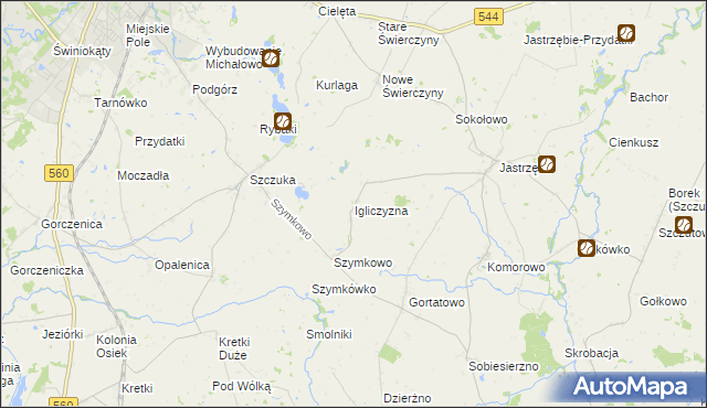 mapa Igliczyzna, Igliczyzna na mapie Targeo