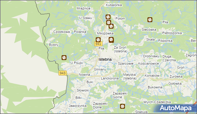 mapa Istebna, Istebna na mapie Targeo