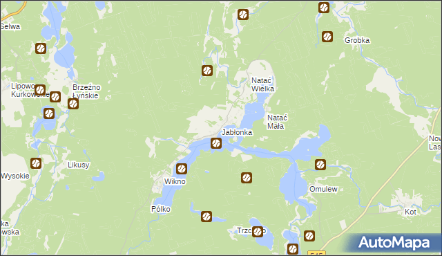 mapa Jabłonka gmina Nidzica, Jabłonka gmina Nidzica na mapie Targeo