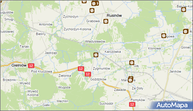 mapa Jabłonna gmina Rusinów, Jabłonna gmina Rusinów na mapie Targeo