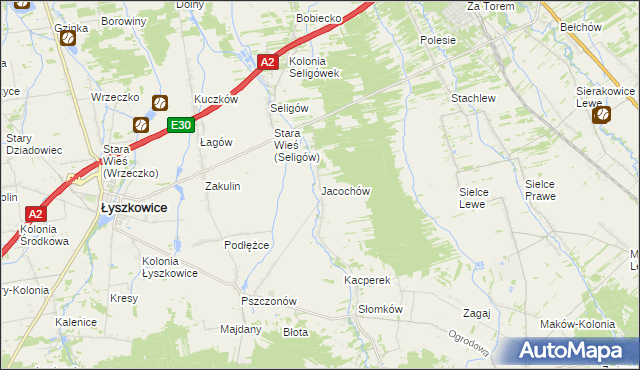 mapa Jacochów, Jacochów na mapie Targeo