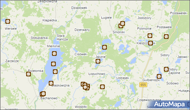 mapa Jaczne, Jaczne na mapie Targeo