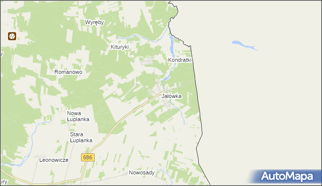 mapa Jałówka gmina Michałowo, Jałówka gmina Michałowo na mapie Targeo