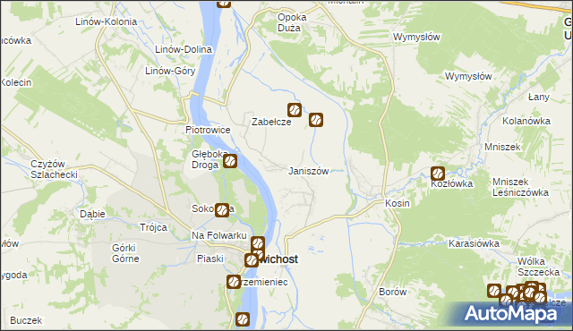 mapa Janiszów gmina Annopol, Janiszów gmina Annopol na mapie Targeo