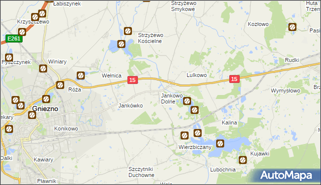 mapa Jankowo Dolne, Jankowo Dolne na mapie Targeo