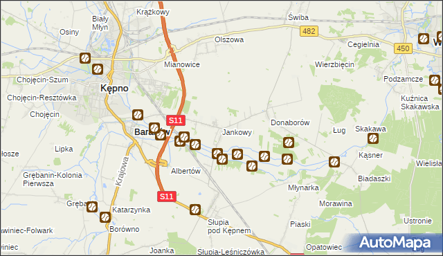 mapa Jankowy, Jankowy na mapie Targeo