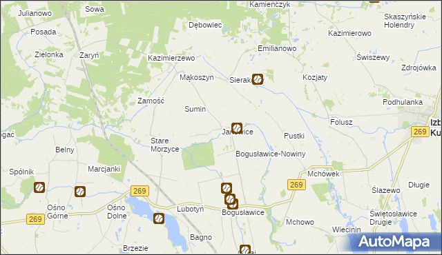 mapa Janowice gmina Babiak, Janowice gmina Babiak na mapie Targeo