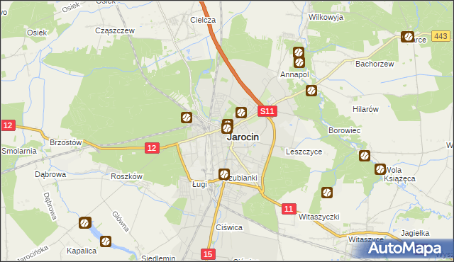 mapa Jarocin, Jarocin na mapie Targeo