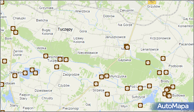 mapa Jarosławice gmina Tuczępy, Jarosławice gmina Tuczępy na mapie Targeo