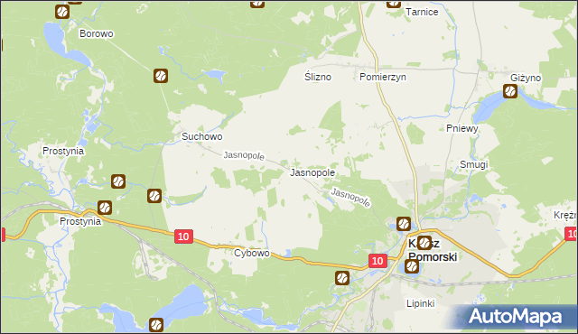 mapa Jasnopole, Jasnopole na mapie Targeo