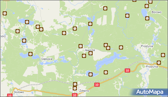 mapa Jaworze gmina Kalisz Pomorski, Jaworze gmina Kalisz Pomorski na mapie Targeo