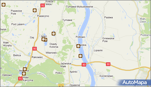 mapa Jaźwiska, Jaźwiska na mapie Targeo