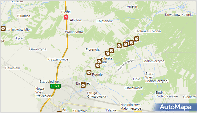 mapa Jedlanka Stara, Jedlanka Stara na mapie Targeo