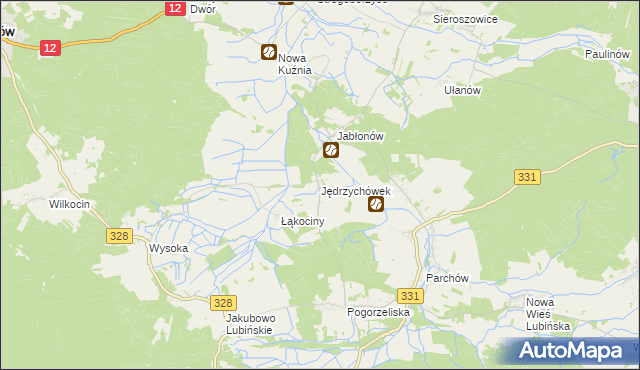 mapa Jędrzychówek, Jędrzychówek na mapie Targeo