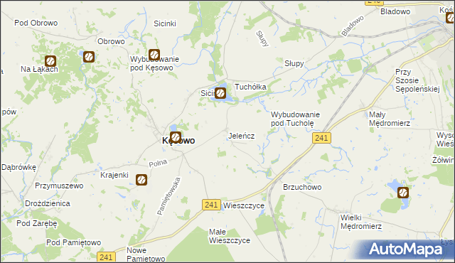 mapa Jeleńcz gmina Kęsowo, Jeleńcz gmina Kęsowo na mapie Targeo