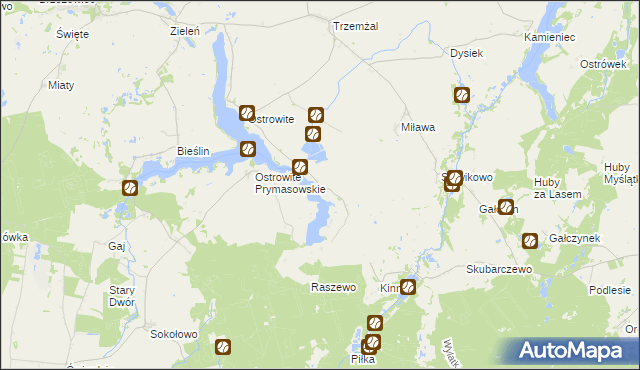 mapa Jerzykowo gmina Trzemeszno, Jerzykowo gmina Trzemeszno na mapie Targeo