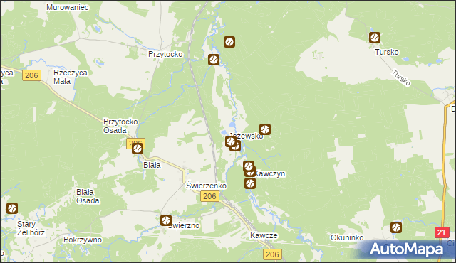 mapa Jeżewsko, Jeżewsko na mapie Targeo