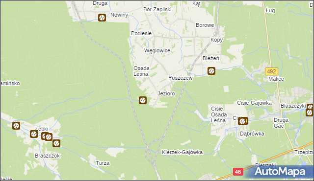 mapa Jezioro gmina Wręczyca Wielka, Jezioro gmina Wręczyca Wielka na mapie Targeo