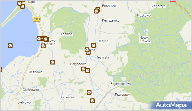 mapa Jeżyczki, Jeżyczki na mapie Targeo