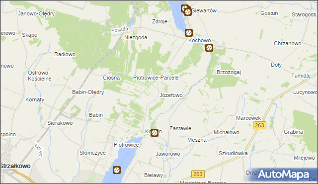 mapa Józefowo gmina Słupca, Józefowo gmina Słupca na mapie Targeo