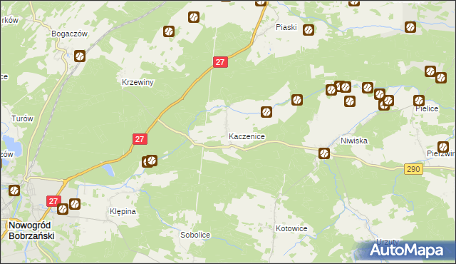 mapa Kaczenice, Kaczenice na mapie Targeo