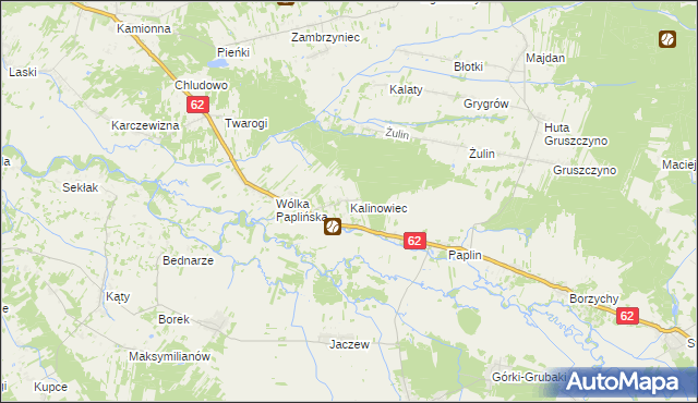 mapa Kalinowiec gmina Łochów, Kalinowiec gmina Łochów na mapie Targeo