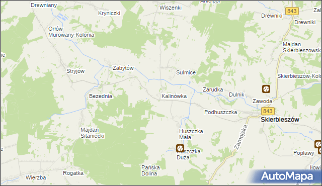 mapa Kalinówka gmina Skierbieszów, Kalinówka gmina Skierbieszów na mapie Targeo