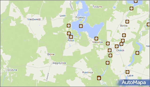 mapa Kalinowo gmina Skąpe, Kalinowo gmina Skąpe na mapie Targeo