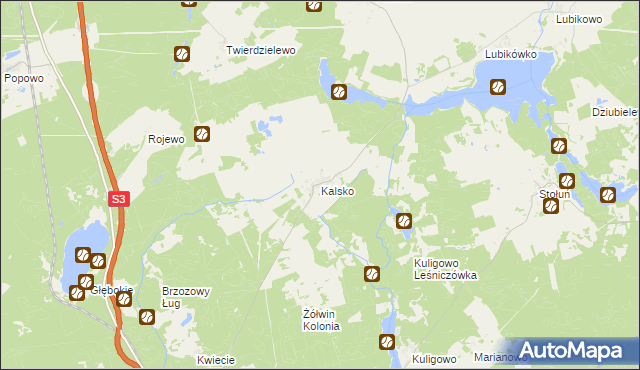 mapa Kalsko, Kalsko na mapie Targeo