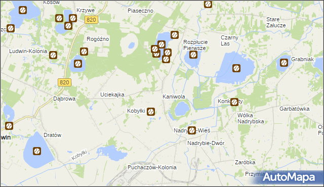 mapa Kaniwola, Kaniwola na mapie Targeo