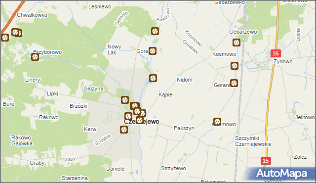 mapa Kąpiel gmina Czerniejewo, Kąpiel gmina Czerniejewo na mapie Targeo