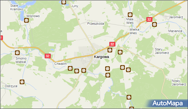 mapa Kargowa, Kargowa na mapie Targeo