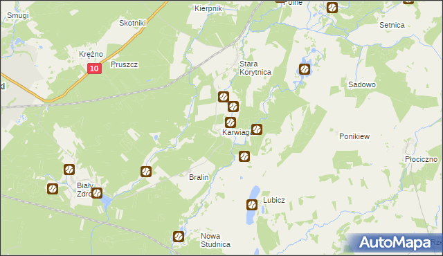 mapa Karwiagać, Karwiagać na mapie Targeo