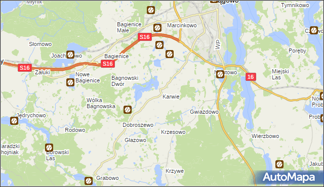 mapa Karwie gmina Mrągowo, Karwie gmina Mrągowo na mapie Targeo