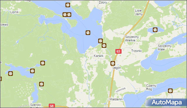 mapa Karwik, Karwik na mapie Targeo