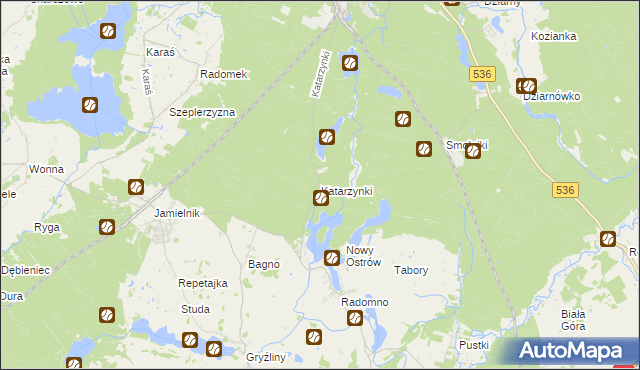 mapa Katarzynki gmina Iława, Katarzynki gmina Iława na mapie Targeo