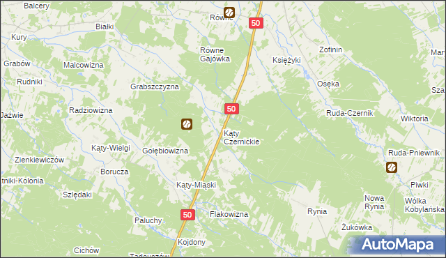 mapa Kąty Czernickie, Kąty Czernickie na mapie Targeo