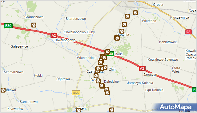 mapa Kąty gmina Słupca, Kąty gmina Słupca na mapie Targeo