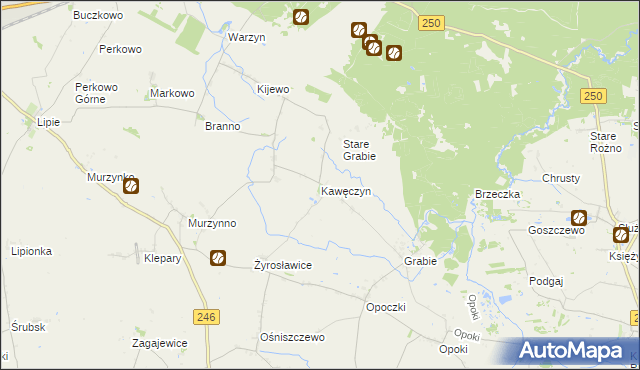 mapa Kawęczyn gmina Gniewkowo, Kawęczyn gmina Gniewkowo na mapie Targeo