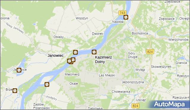 mapa Kazimierz Dolny, Kazimierz Dolny na mapie Targeo