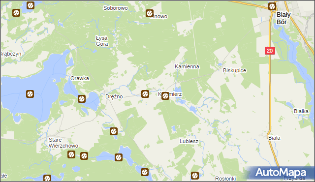 mapa Kazimierz gmina Biały Bór, Kazimierz gmina Biały Bór na mapie Targeo