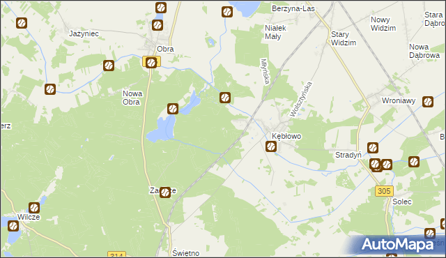 mapa Kębłowo Leśniczówka, Kębłowo Leśniczówka na mapie Targeo