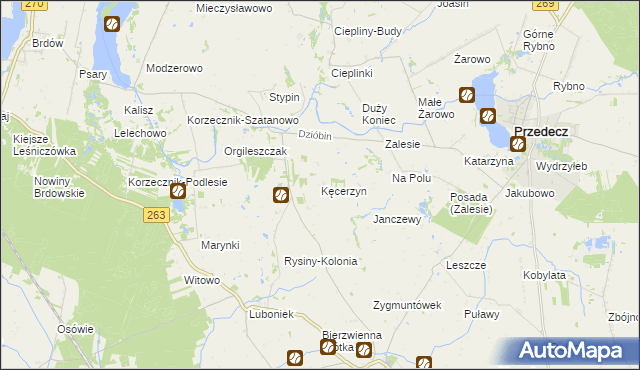 mapa Kęcerzyn, Kęcerzyn na mapie Targeo